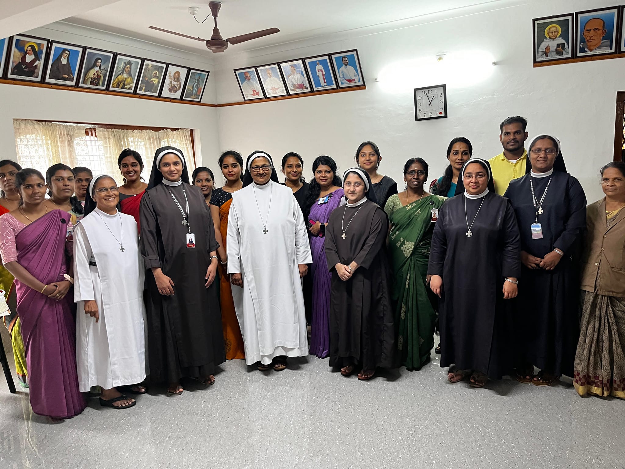 Group of students studying in the Carmelgiri College garden